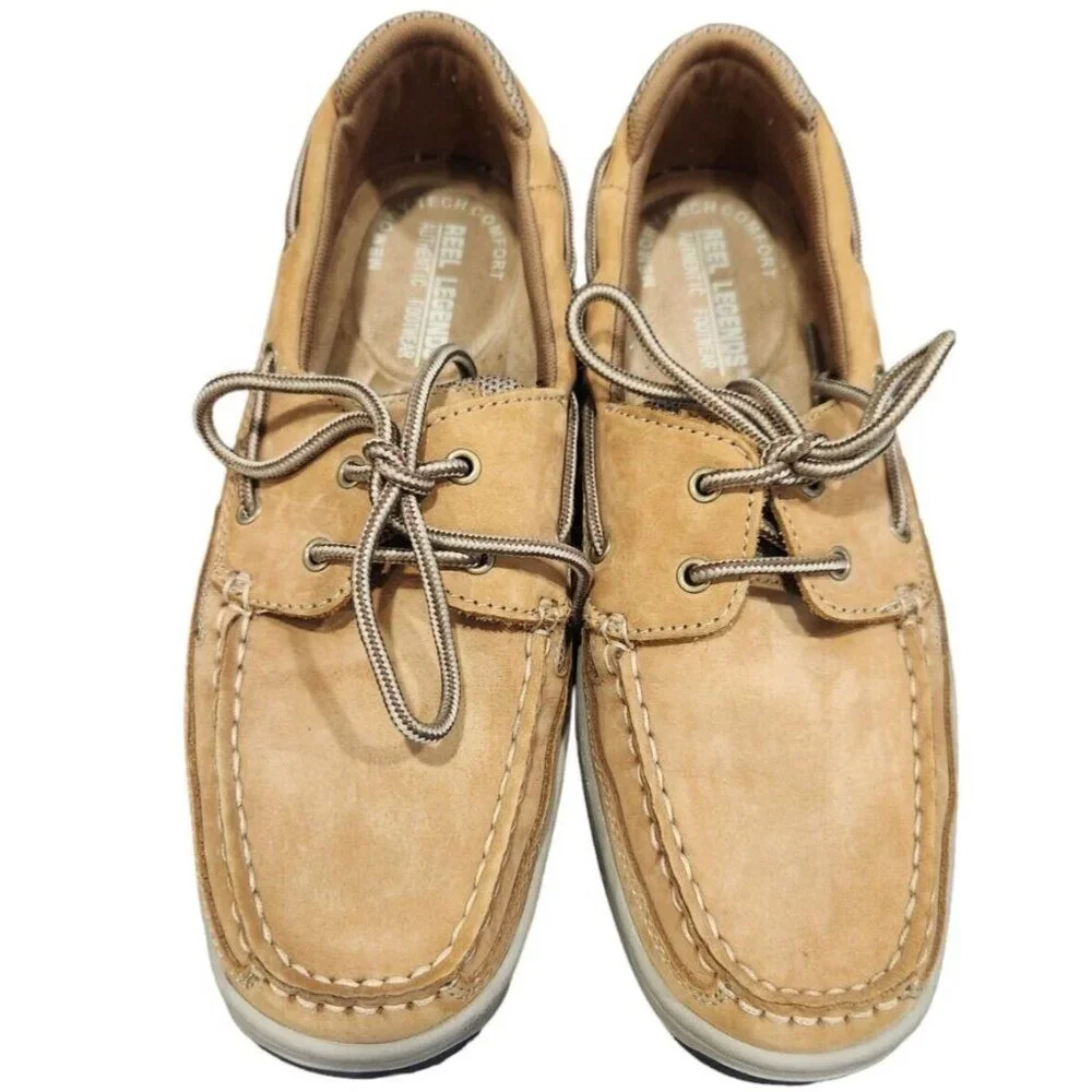 Reel Legends Catamaran II Lace Up Leather Boat Shoes Men's 8.5